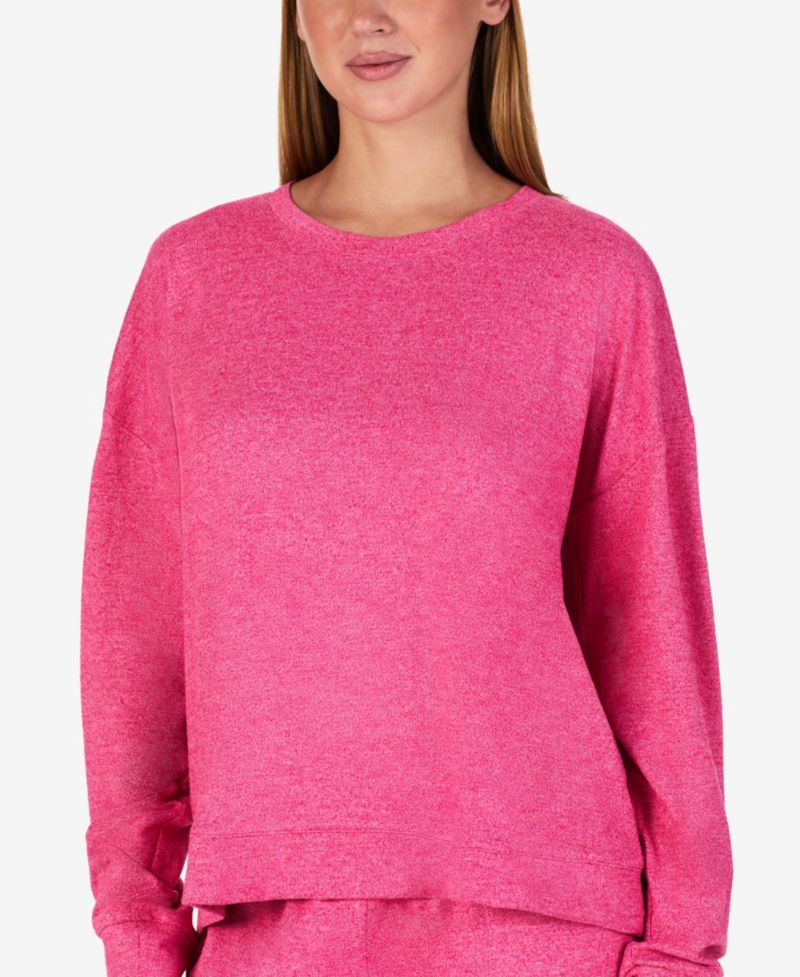 Women's Crewneck Long-Sleeve Sweater-Knit Top and Pants, 2-Piece Set