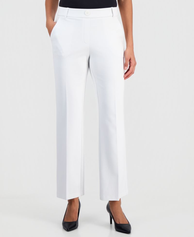Women's Mid-Rise Pull-On Straight-Leg Pants