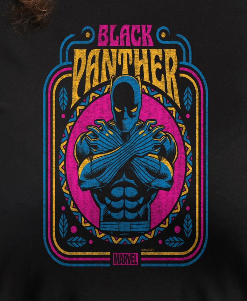 Plus Size Marvel Black Panther Graphic Crew Neck Tee