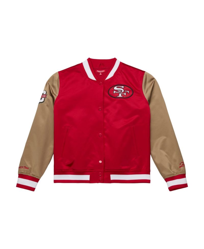 Women's Scarlet/Gold San Francisco 49ers 80th Anniversary Satin Full-Snap Jacket