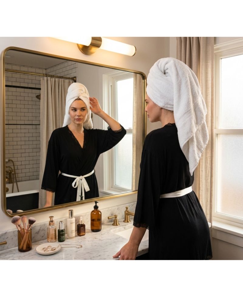 Women's Wrap Short Yummy Jersey Cozy Robe