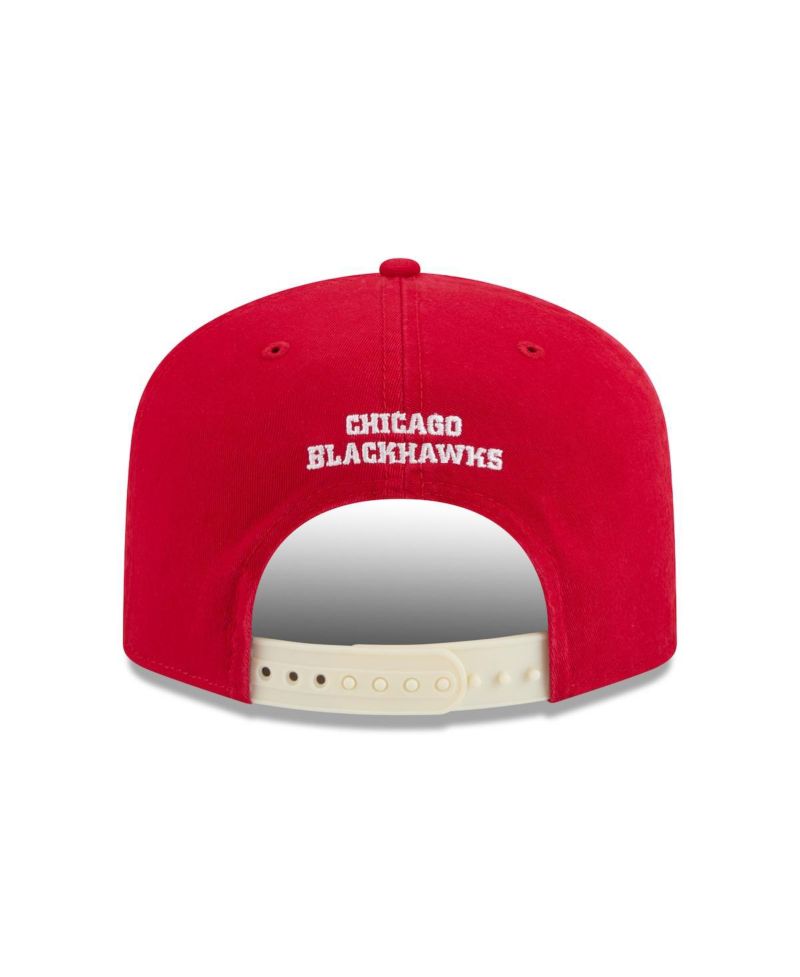 Men's Red Chicago Blackhawks Throwback Stanley Cup Champions Side Patch 19TWENTY Adjustable Hat