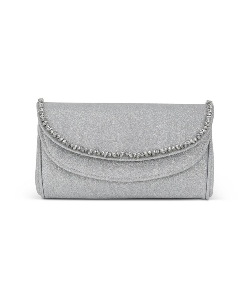 Woman's Talia Double Flap Clutch with Crystal Necklace