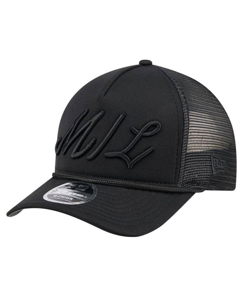 Men's Black Milwaukee Brewers City Initial 9FORTY A-Frame M-Crown Adjustable Trucker Hat
