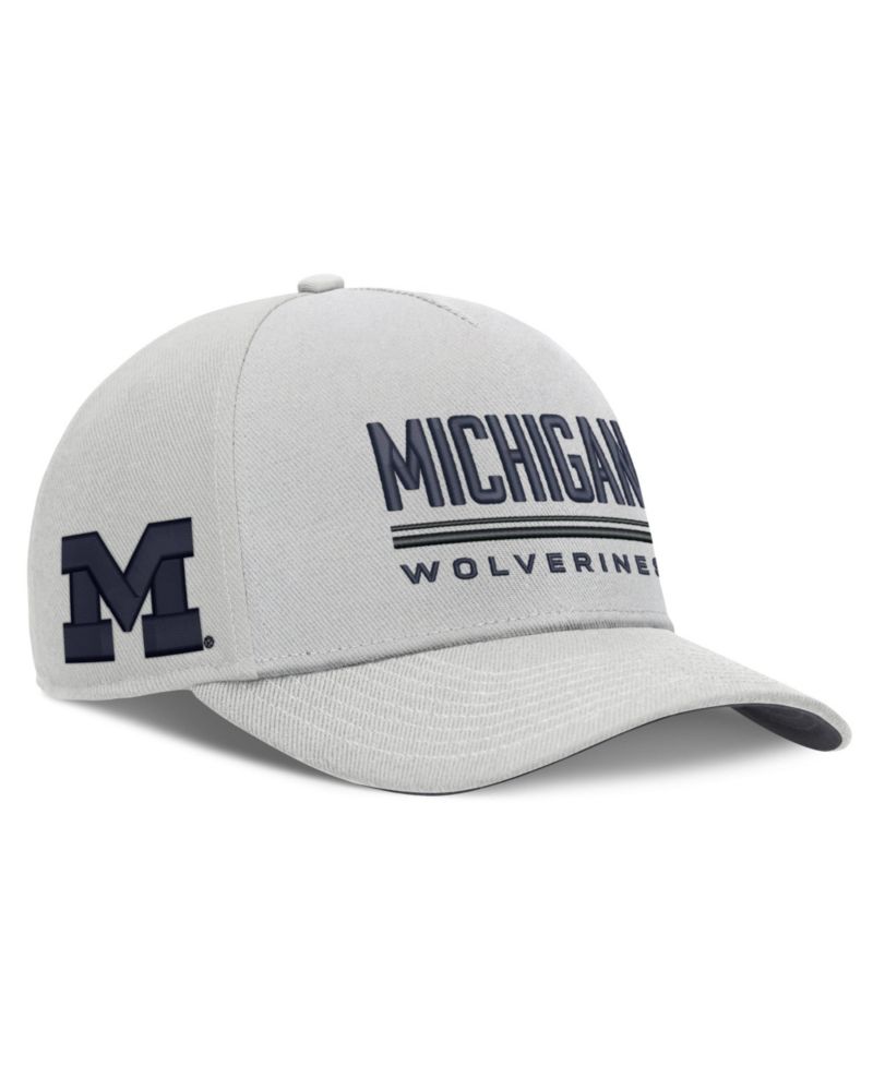 Men's Gray Michigan Wolverines 2026 Sideline Dri-FIT Rise Adjustable Hat