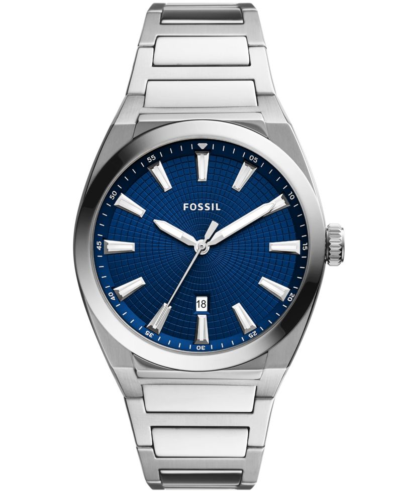 Men's Everett Silver-Tone Stainless Steel Bracelet Watch 42mm