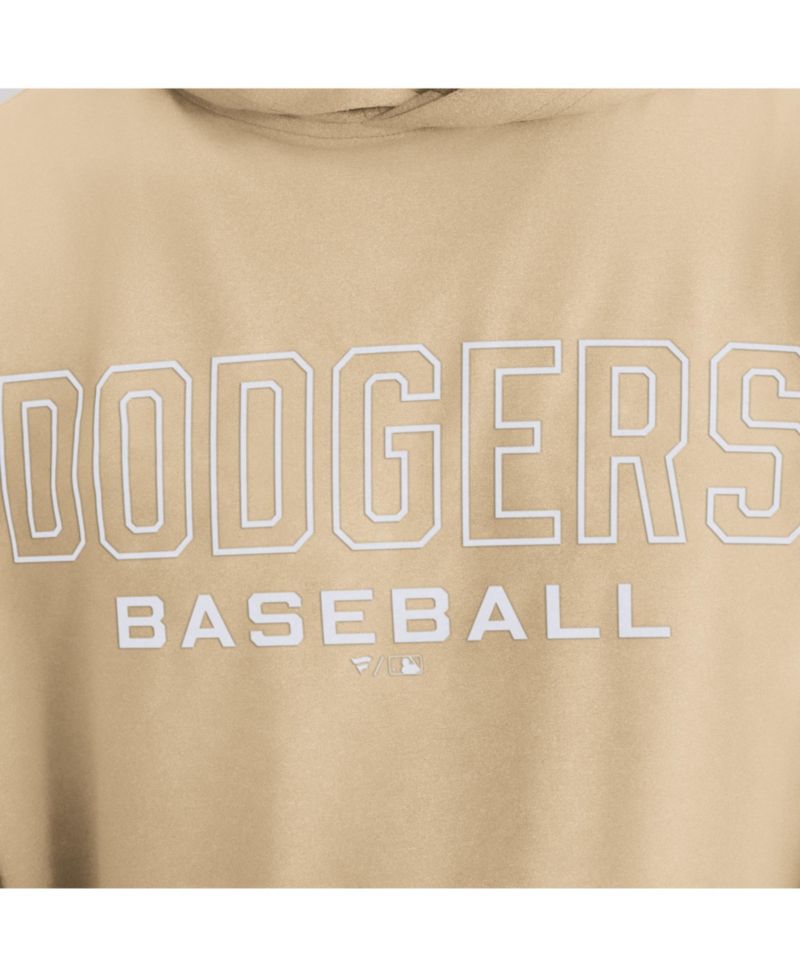 Men's Khaki Los Angeles Dodgers Clutch Long Sleeve Hooded T-Shirt