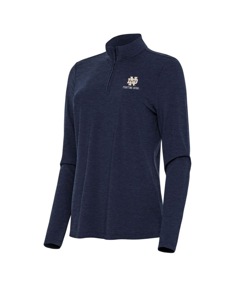 Women's Heather Navy Notre Dame Fighting Irish Bright Quarter-Zip Sweatshirt