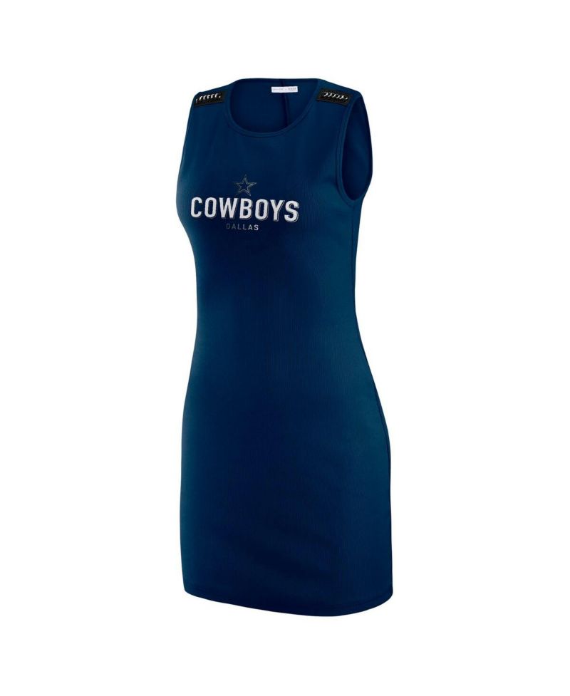 x Gracie Hunt Women's Navy Dallas Cowboys Ribbed Tank Dress
