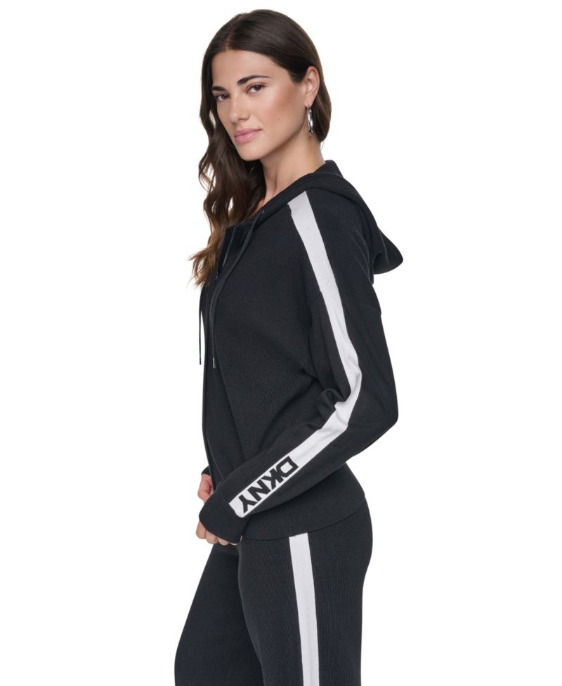 Women's Logo Stripe Full-Zip Hoodie Sweatshirt