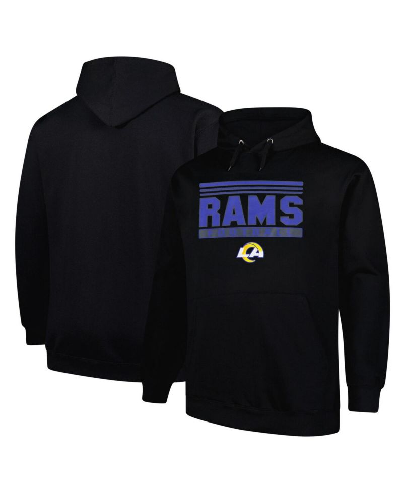 Men's Black Los Angeles Rams Big & Tall Pop Pullover Hoodie