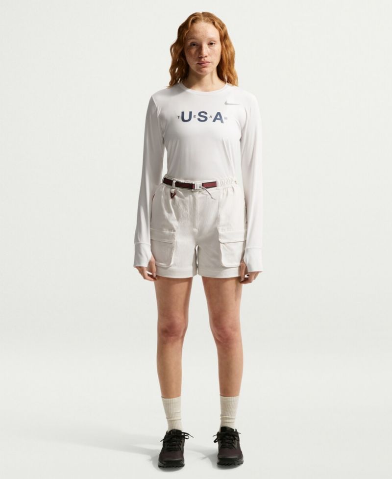 Women's ACG White Team USA Dri-FIT Primary Logo Long Sleeve T-Shirt