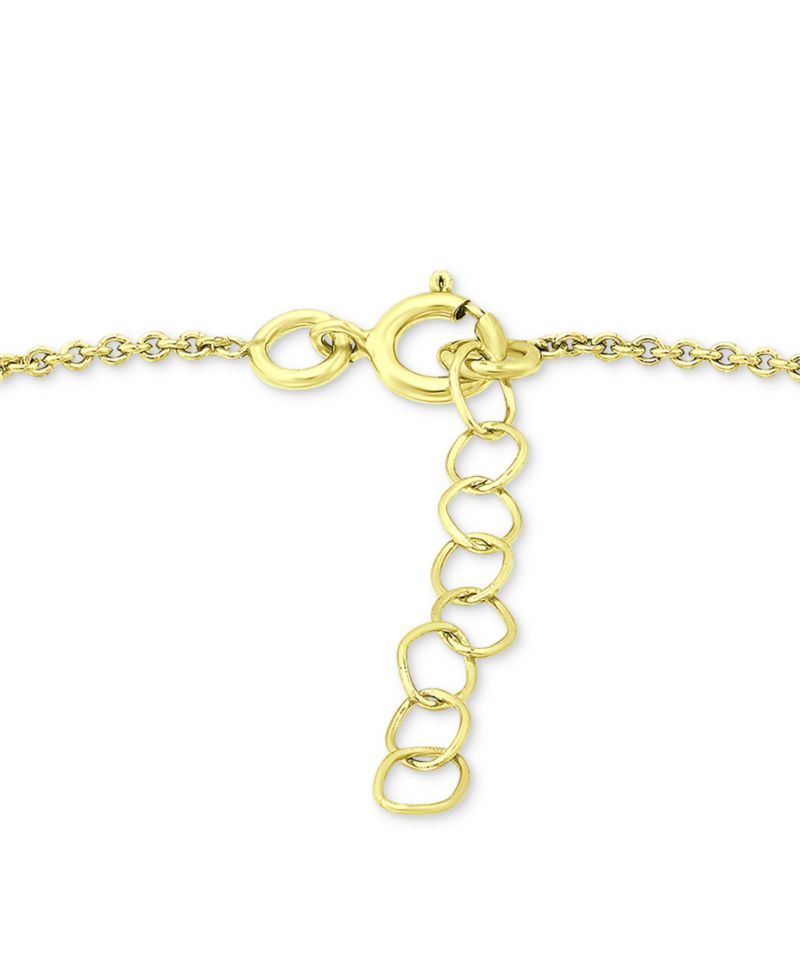 Cultured Freshwater Pearl (4mm) & Starfish Ankle Bracelet in 18k Gold-Plated Sterling Silver