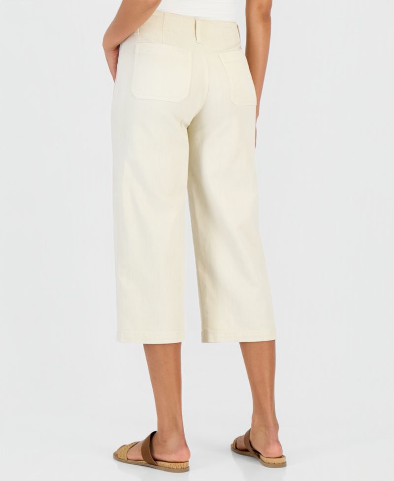 Petite Cropped High-Rise Wide-Leg Jeans