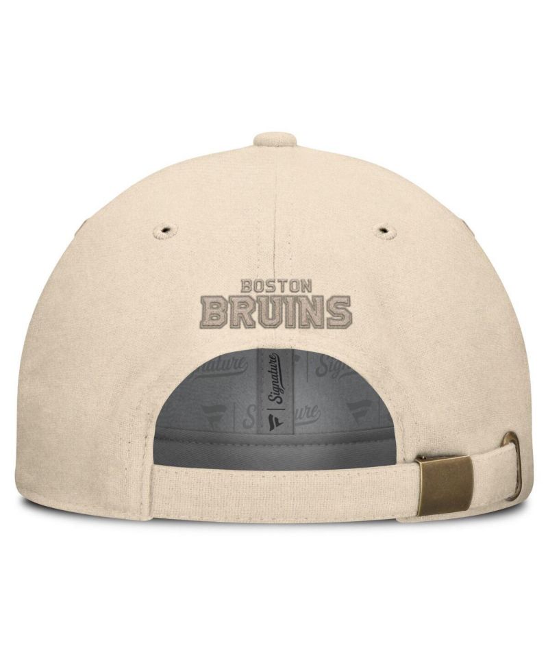Men's Tan Boston Bruins Front Office Canvas Adjustable Hat