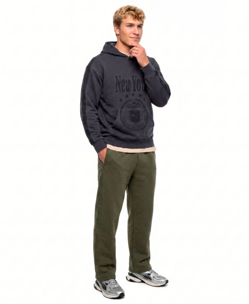 Men's Tartan Wide-Leg Solid Pants
