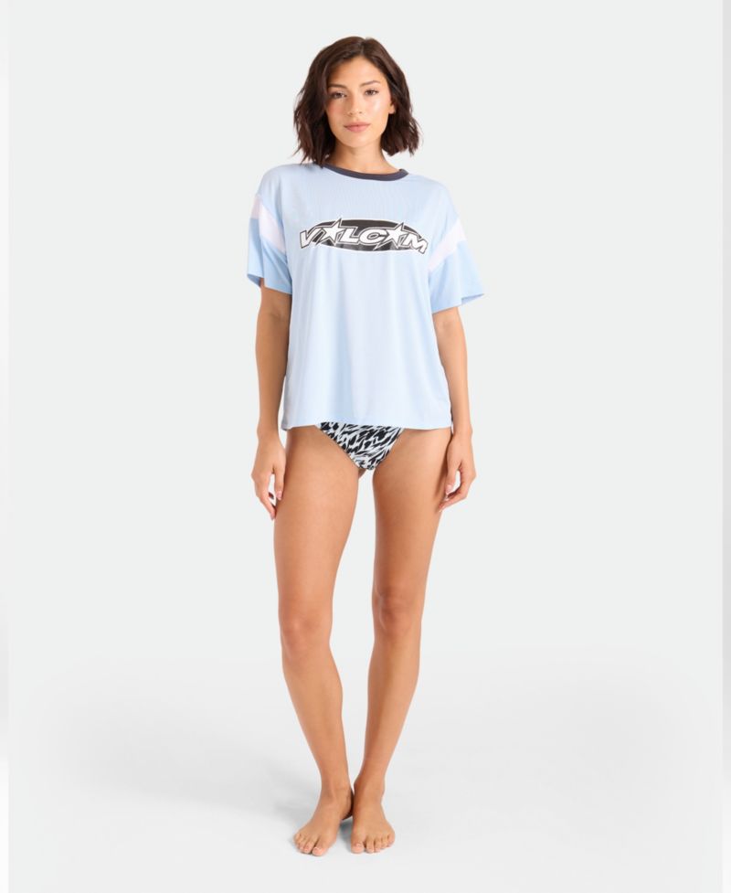 Women's Crewneck Short-Sleeve Swim Cover-Up Jersey