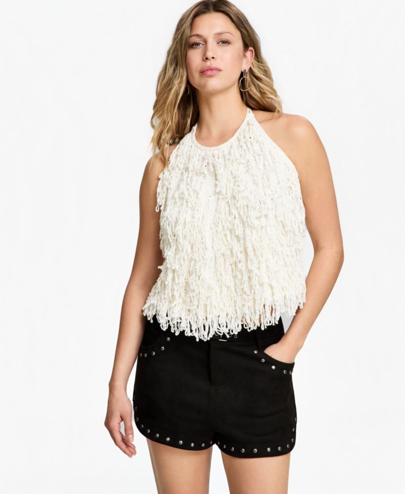 Women's Fringe Sweater Tank Top
