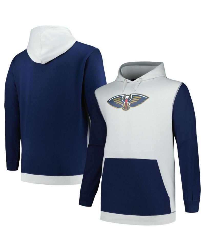 Men's Navy, Silver New Orleans Pelicans Big and Tall Primary Arctic Pullover Hoodie