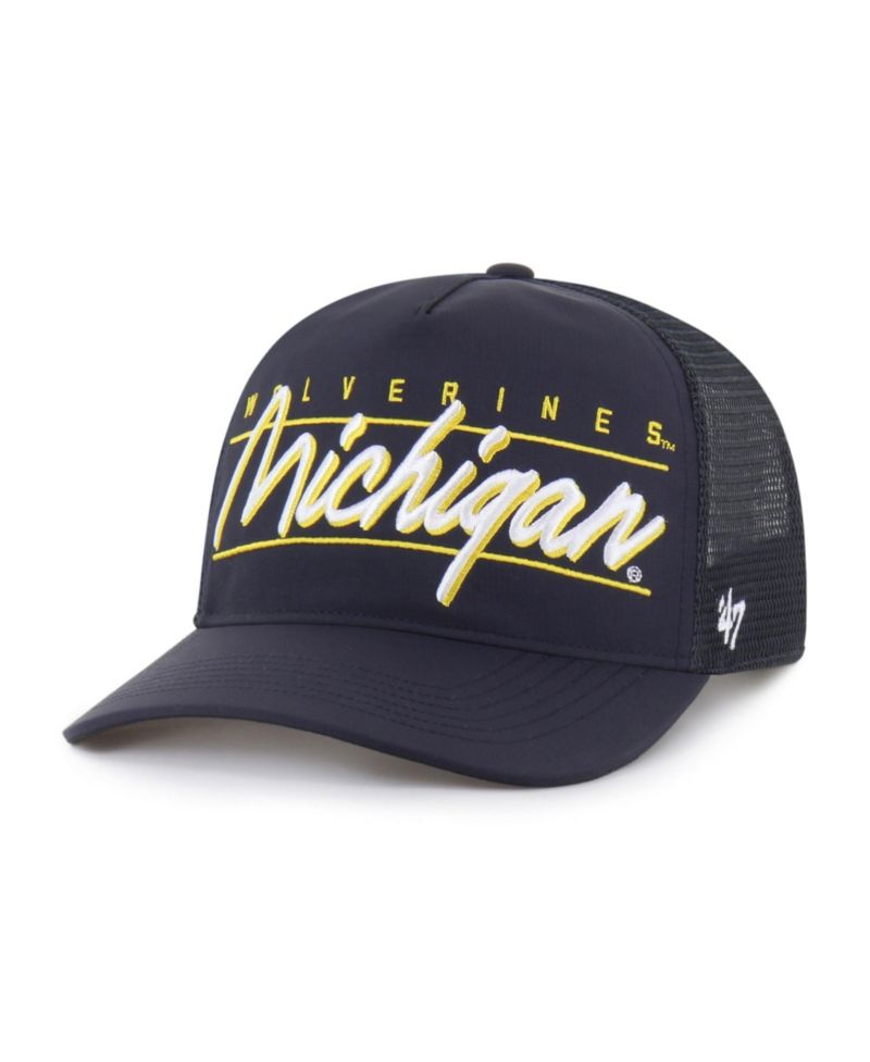 Men's and Women's '47 Navy Michigan Wolverines brrr&deg; Condor Mesh Hitch Adjustable Hat