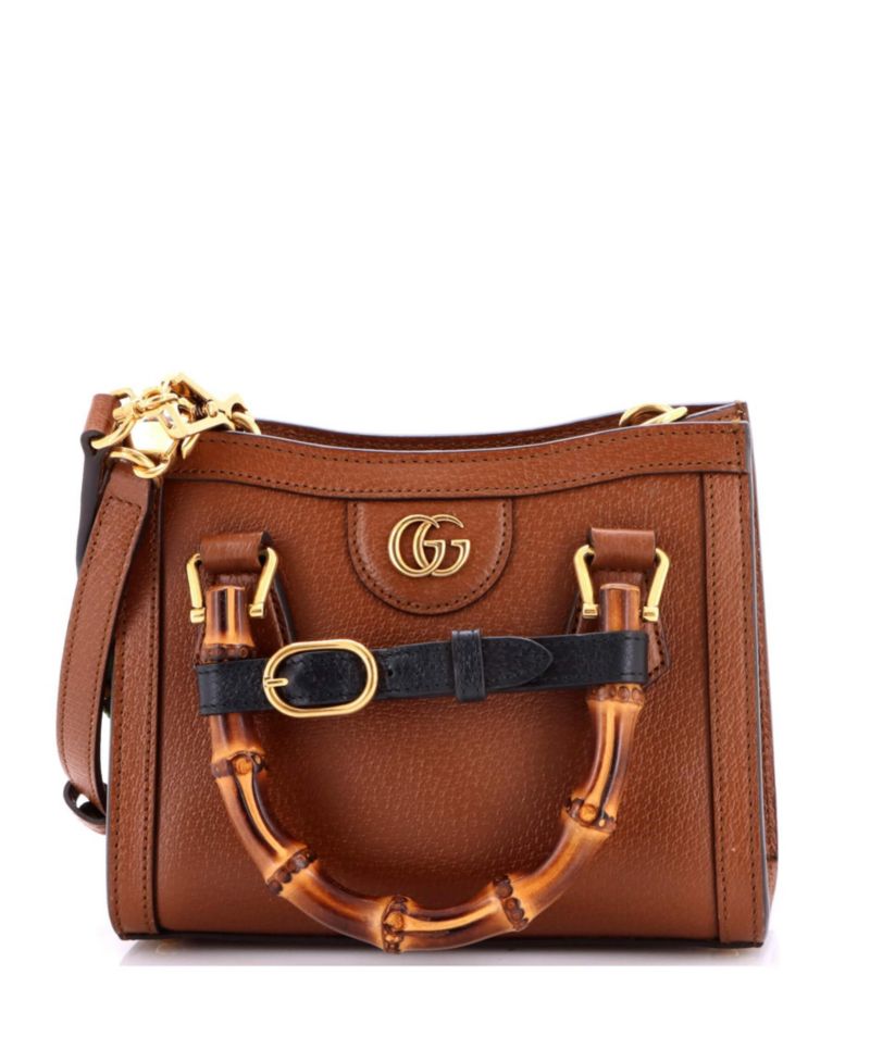 Mini Diana NM Bamboo Handle Tote Leather