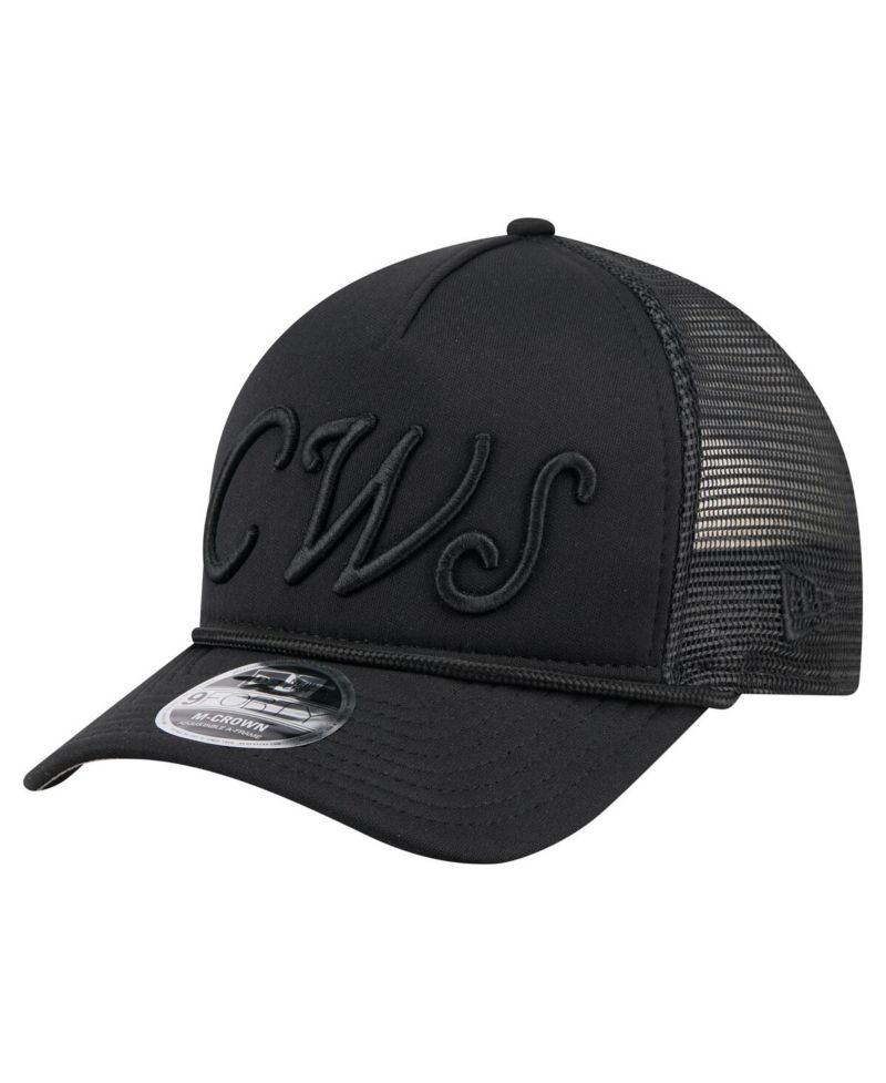Men's Black Chicago White Sox City Initial 9FORTY A-Frame M-Crown Adjustable Trucker Hat