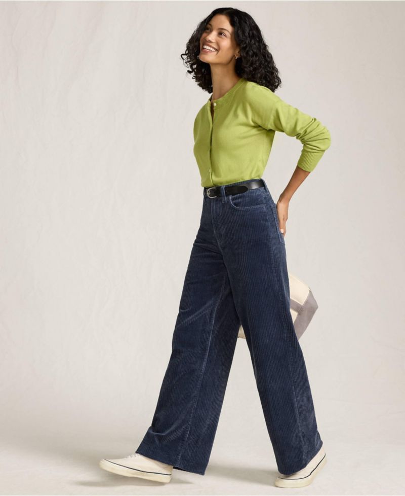 Women's High Rise Wide Leg Corduroy Pants