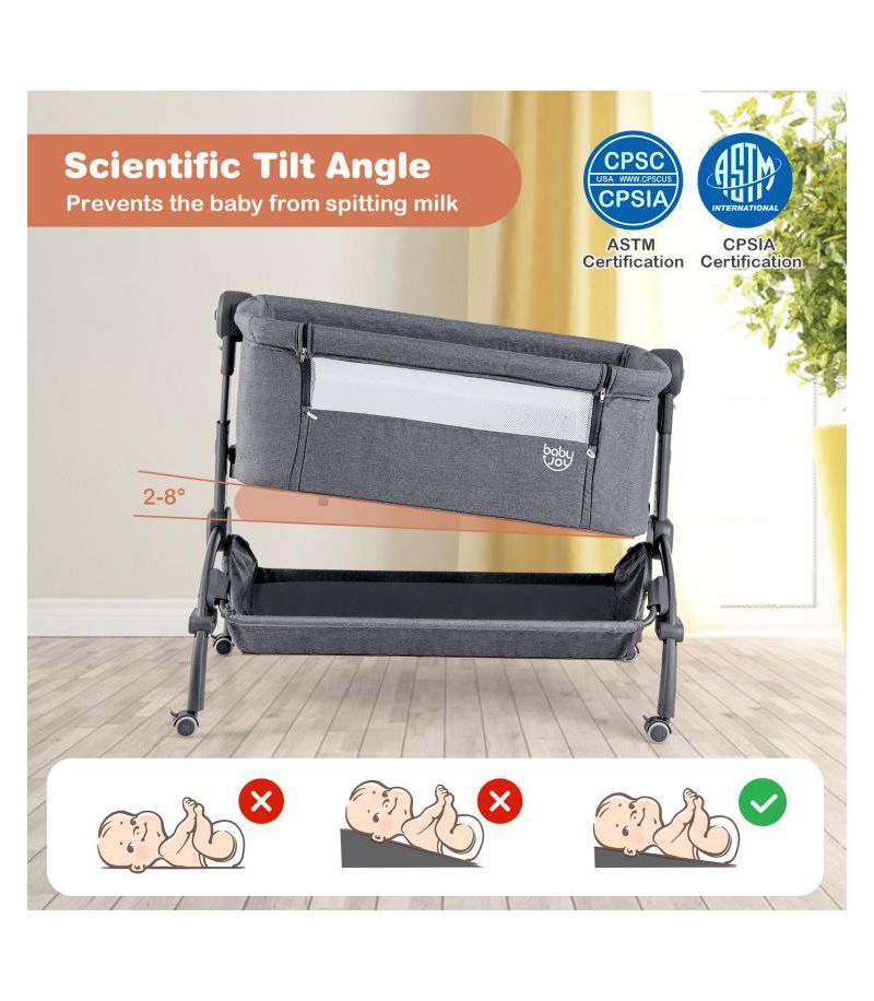 3 in 1 Infant Bassinet with Adjustable Height and Secure Double Lock