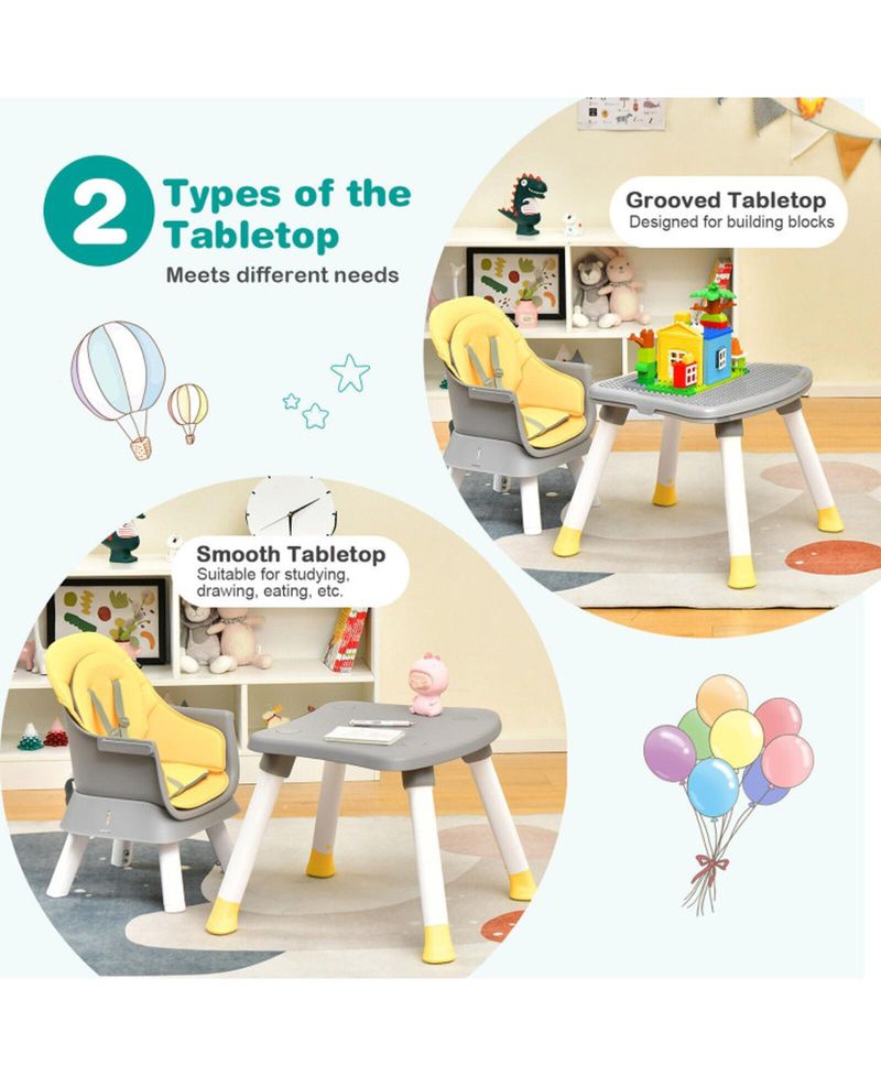 Baby 6-in-1 Convertible Baby High Chair with Adjustable Tray
