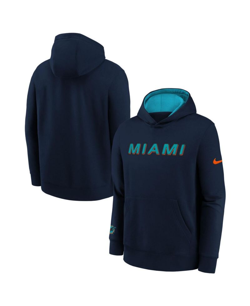 Big Boys and Girls Pitch Blue Miami Dolphins 2025 Rivalries Collection Club Hoodie
