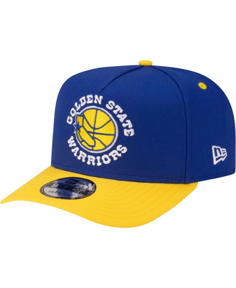 Men's Royal/Gold Golden State Warriors 80s Throwback A-Frame 9FIFTY Snapback Hat