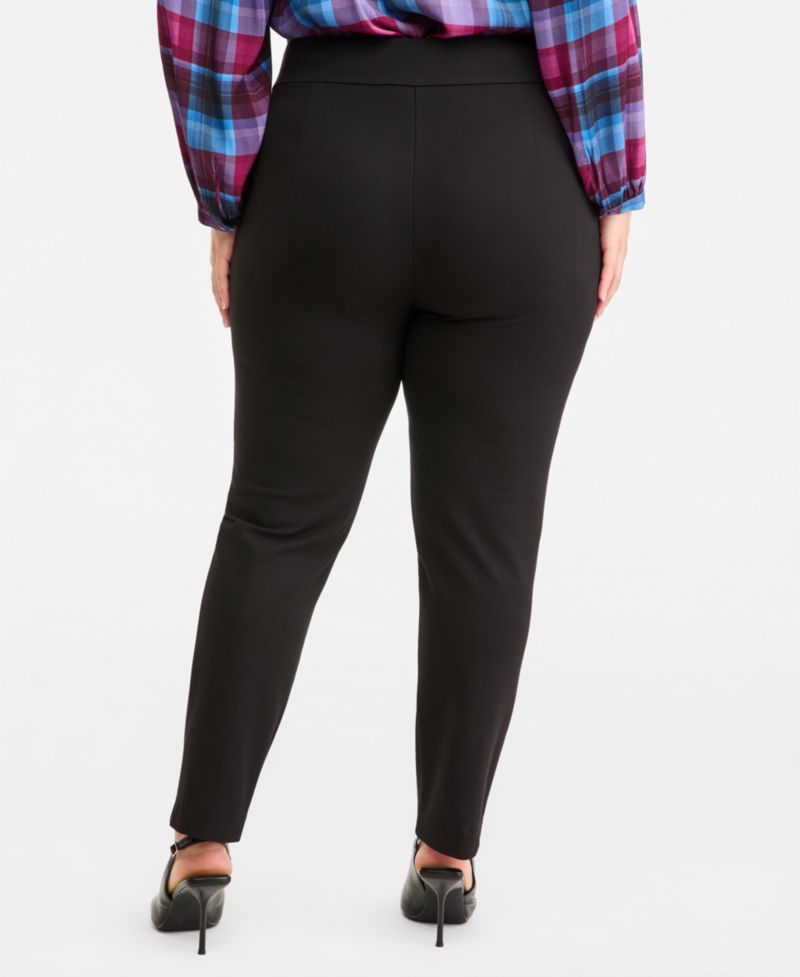 Plus Size Slim-Leg Pull-On Ankle Pants