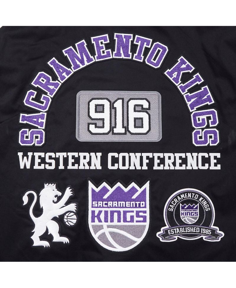 Men's Black Sacramento Kings Area Code Twill Full-Zip Jacket