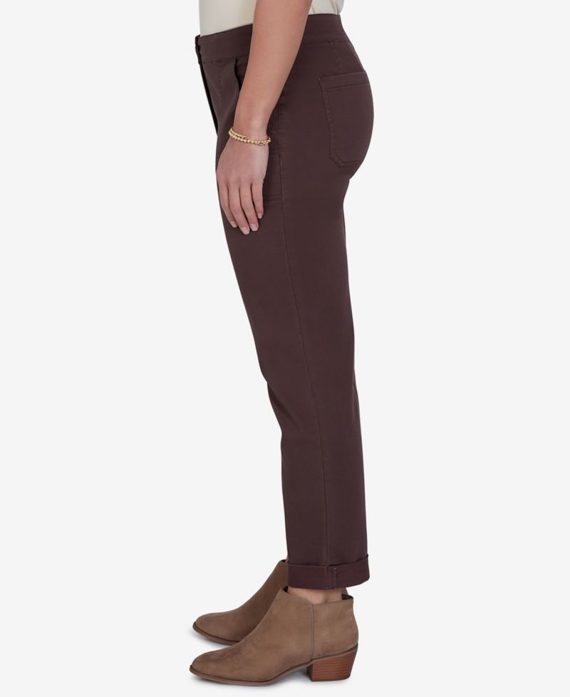 Petite Enzyme Wash Straight-Leg Cropped Pants
