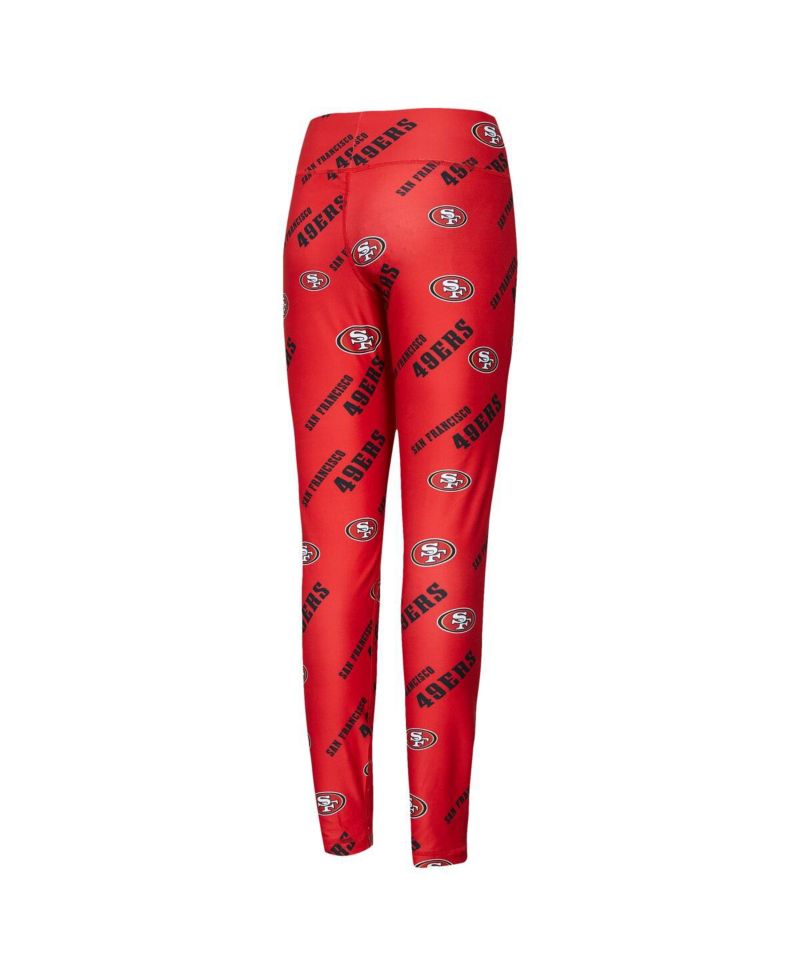 Women's Scarlet San Francisco 49ers Breakthrough Allover Print Knit Sleep Leggings
