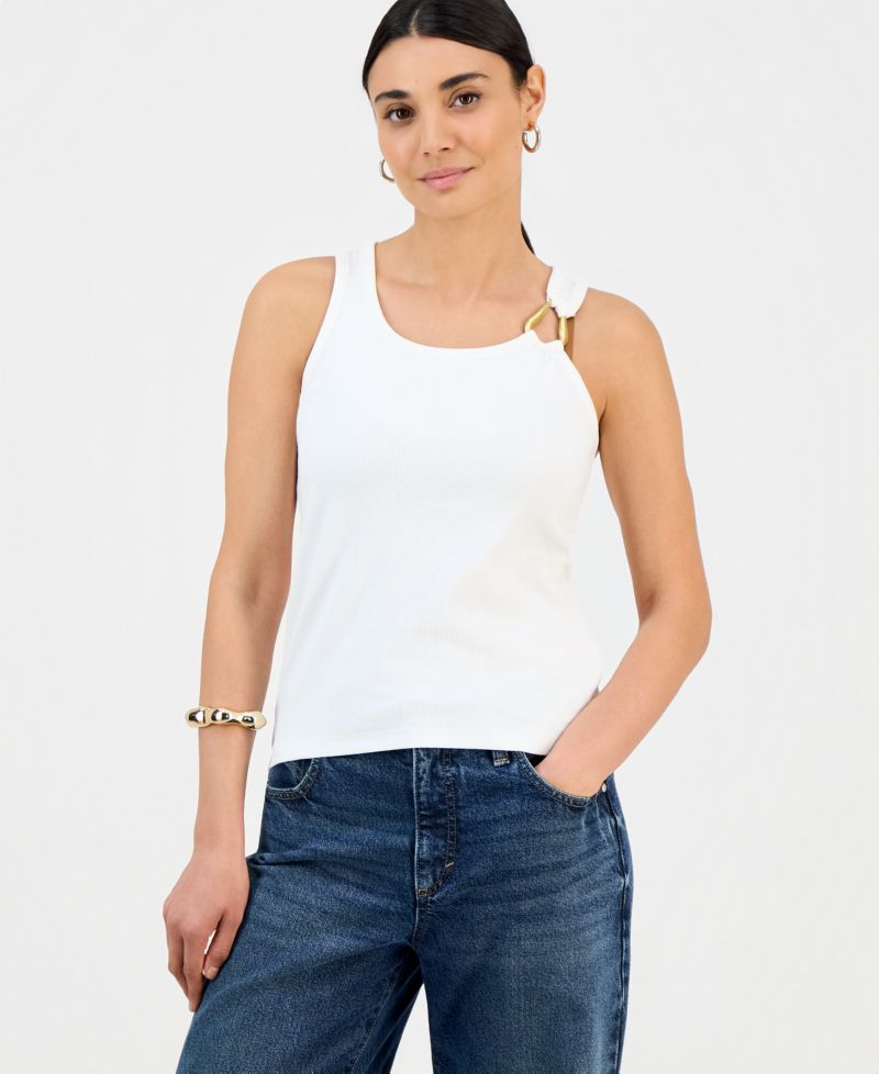 Petite Perfect Rib Hardware Tank Top