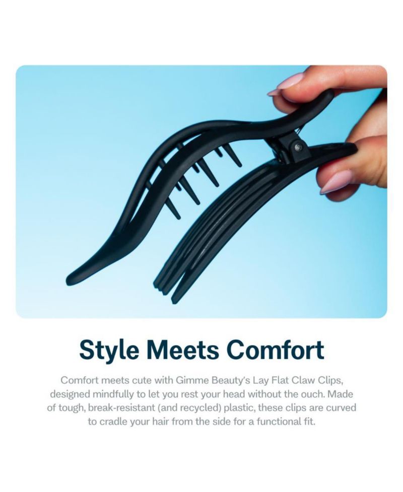 Lay Flat Curved Comfort Clip - Designed for Driving and the Headrest - Hair Accessory for All Hair Types- (2 Pack)