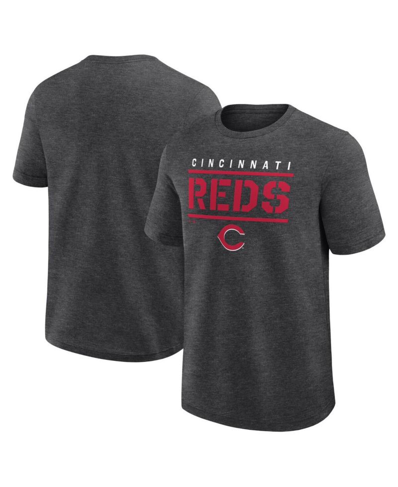 Men's Heather Charcoal Cincinnati Reds Top Notch T-Shirt
