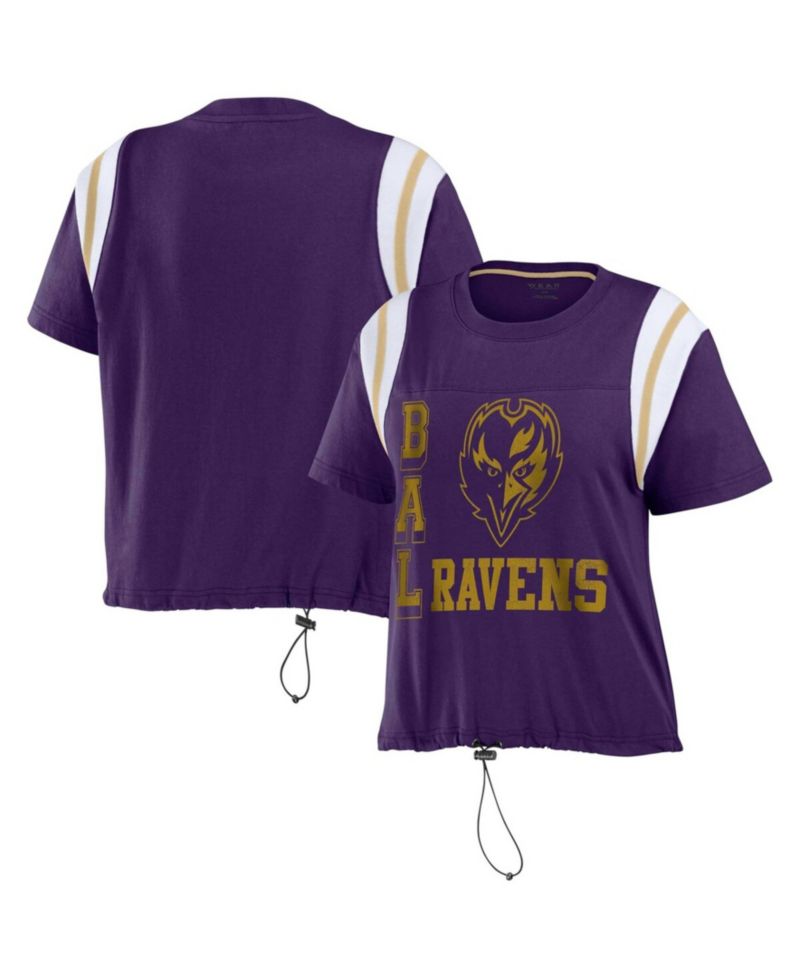 Women's Purple Baltimore Ravens Cinched Color Block T-Shirt