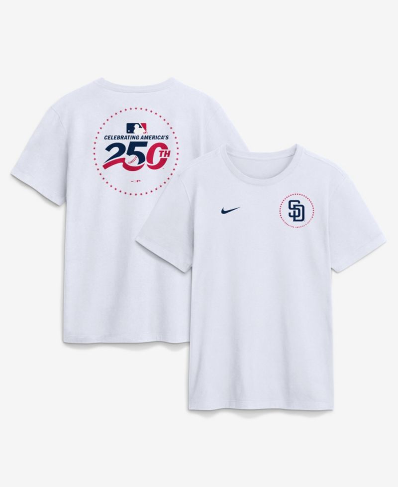 Men's White San Diego Padres Celebrating America's 250th Logo T-Shirt