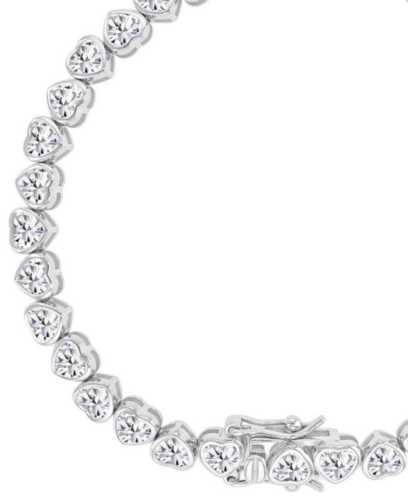14k Gold-Plated Bezel Crystal Tennis Bracelet