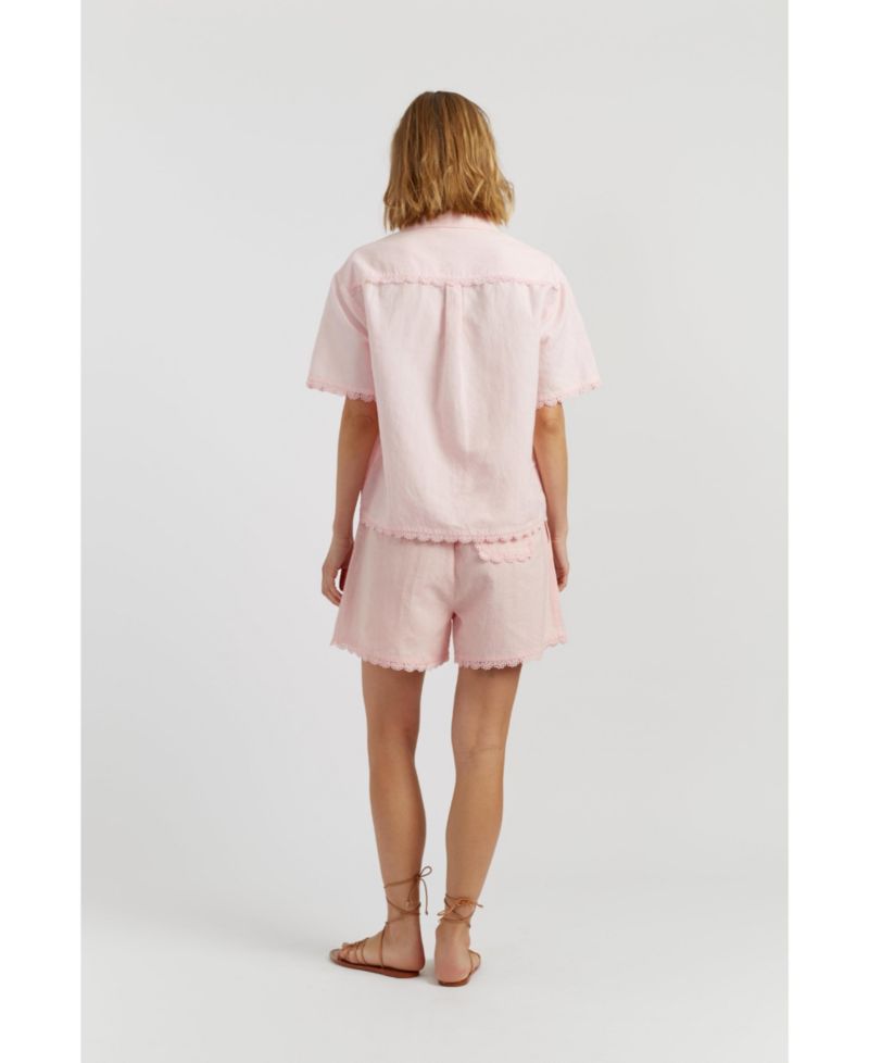 Women's Chinti and Parker Sienna Linen-Blend Scallop Edge Shirt