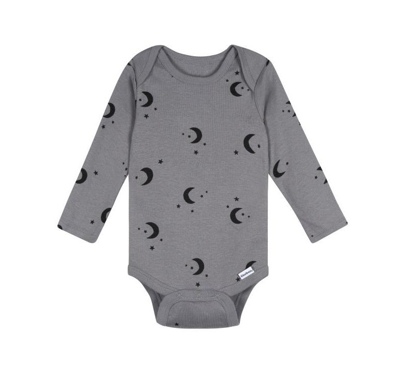 Baby Boys' 5-Pack Long Sleeve Bodysuits, Grey Heather, 12 Months