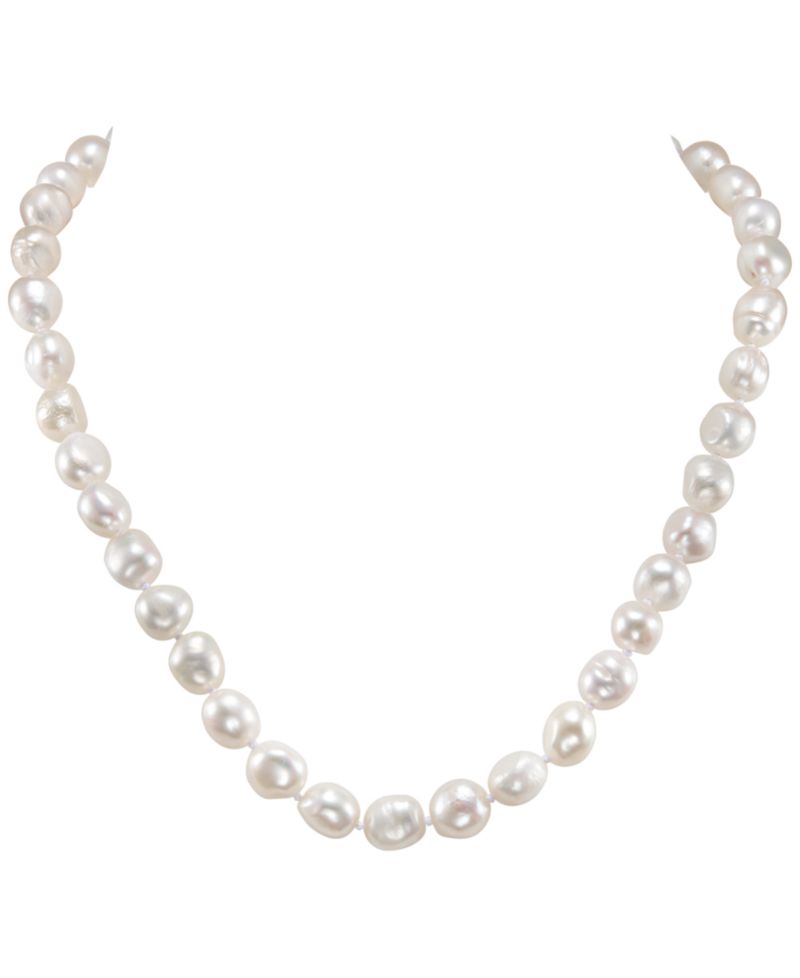 Baroque Pearl Necklace (9-10mm) in Sterling Silver