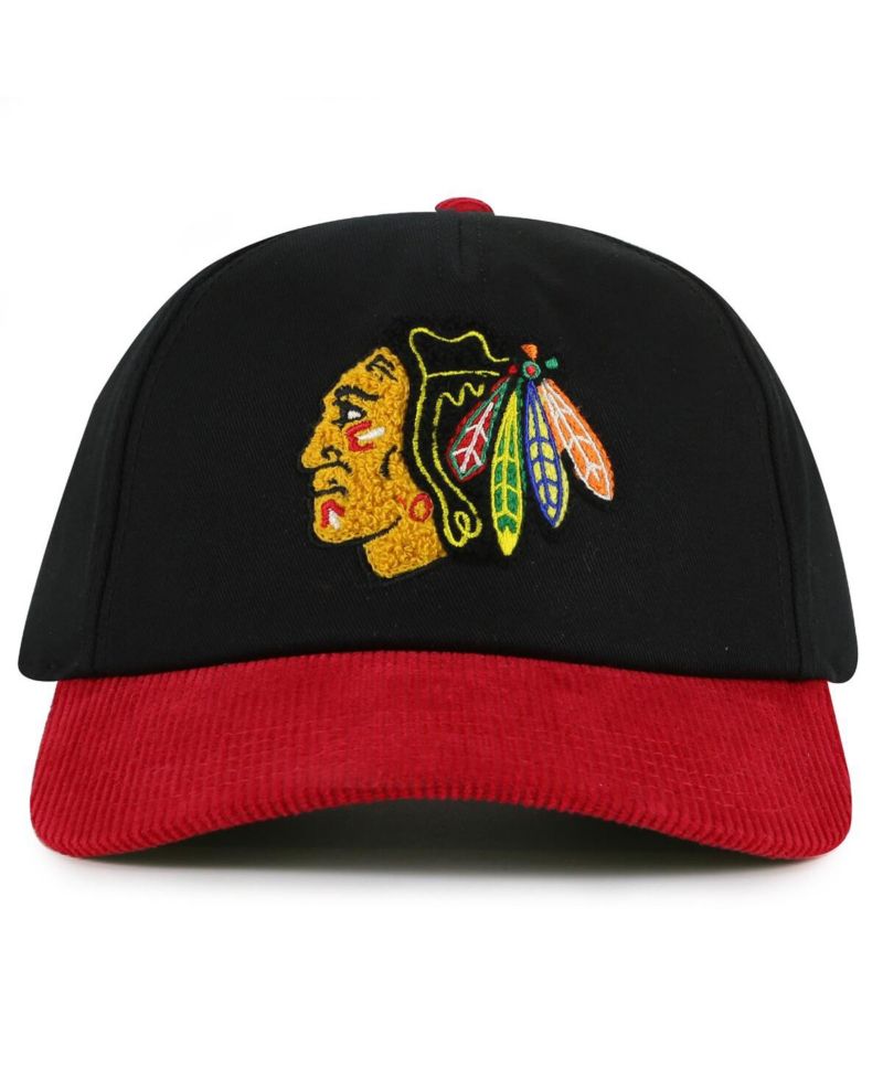 Men's Black/Red Chicago Blackhawks Burnett Adjustable Hat