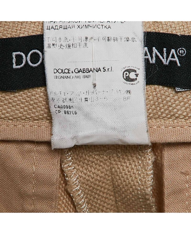 Women's Pre-Owned Dolce and Gabbana Beige Cotton Blend Trousers