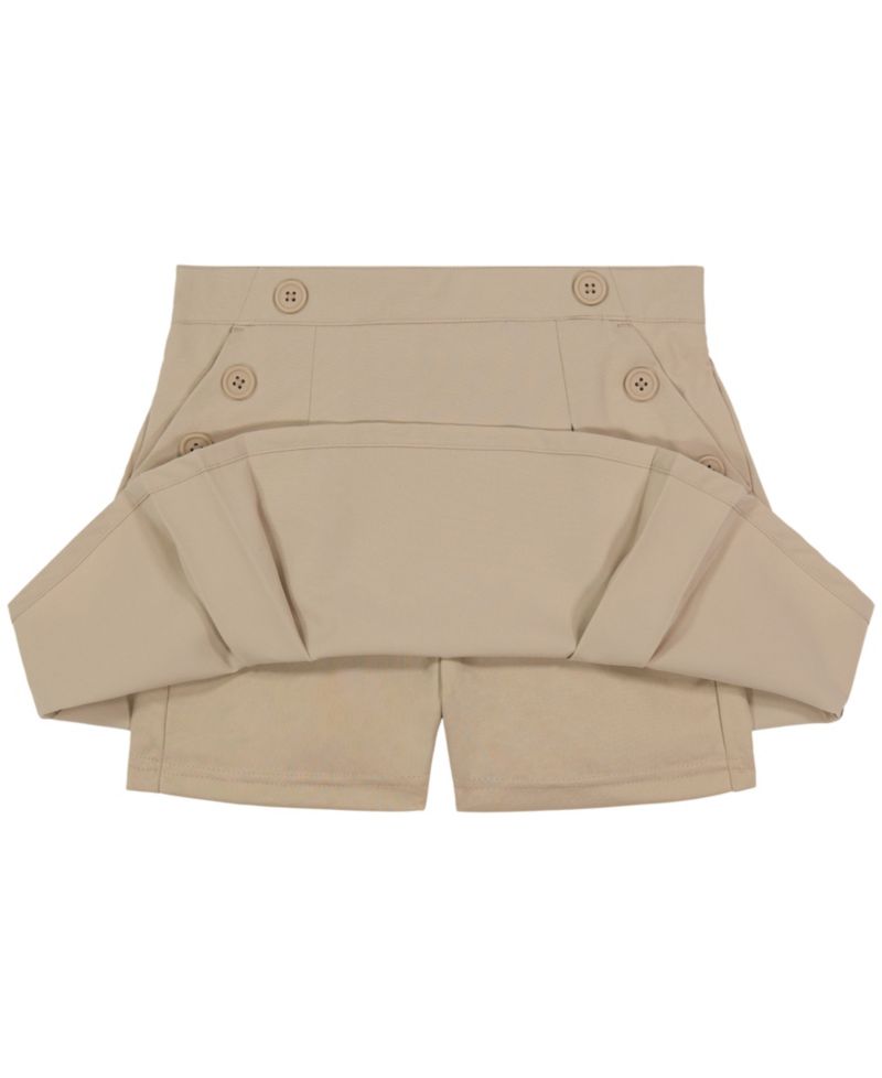 Little Girls Uniform Button Pockets Elastic Waist Scooter Skorts