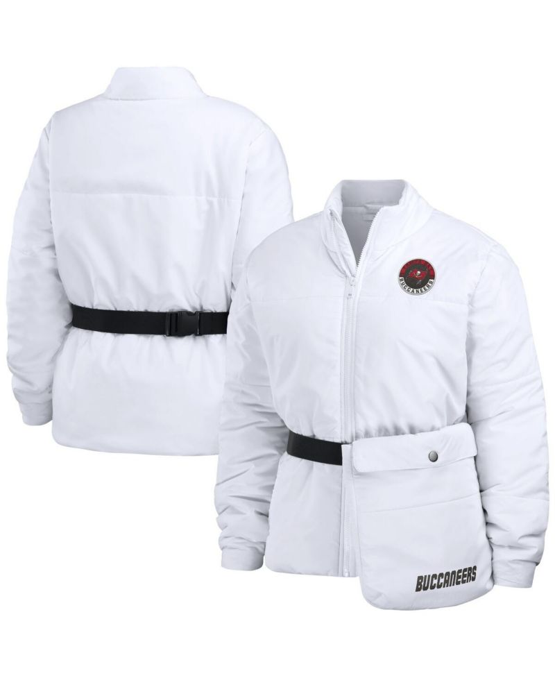 Women's White Tampa Bay Buccaneers Packaway Full-Zip Puffer Jacket