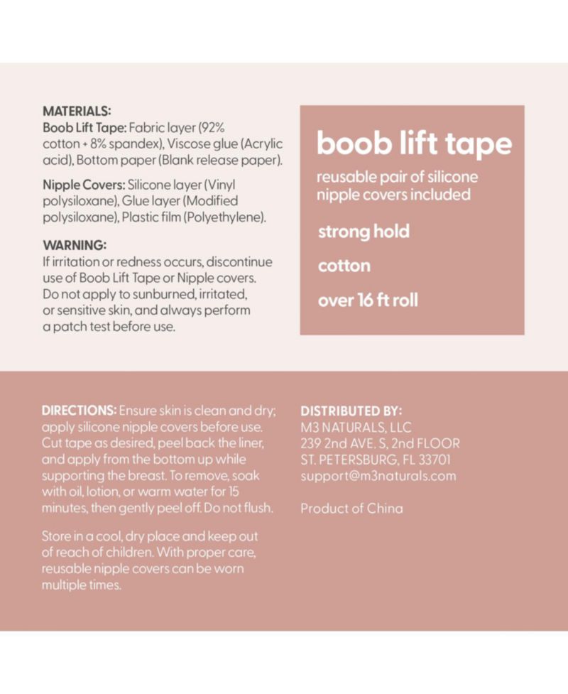 Boob Lift Tape for Women Invisible Sweat Proof Stretchable Bra Tape for Strapless Dresses with Silicone Nipple Covers