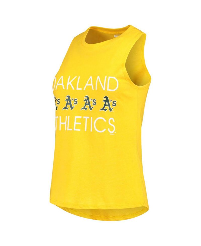 Women's Green, Gold Oakland Athletics Meter Muscle Tank Top and Pants Sleep Set